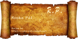 Roska Pál névjegykártya